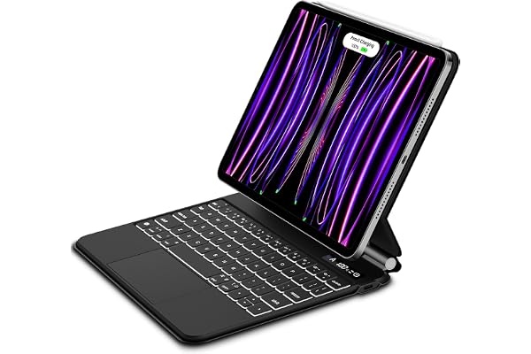 Bettdow Capa de Teclado para iPad Air 13 Polegadas 2024 M2, iPad Pro 12,9 Polegadas (6ª/5ª/4ª/3ª), Trackpad Click-Anywhere co