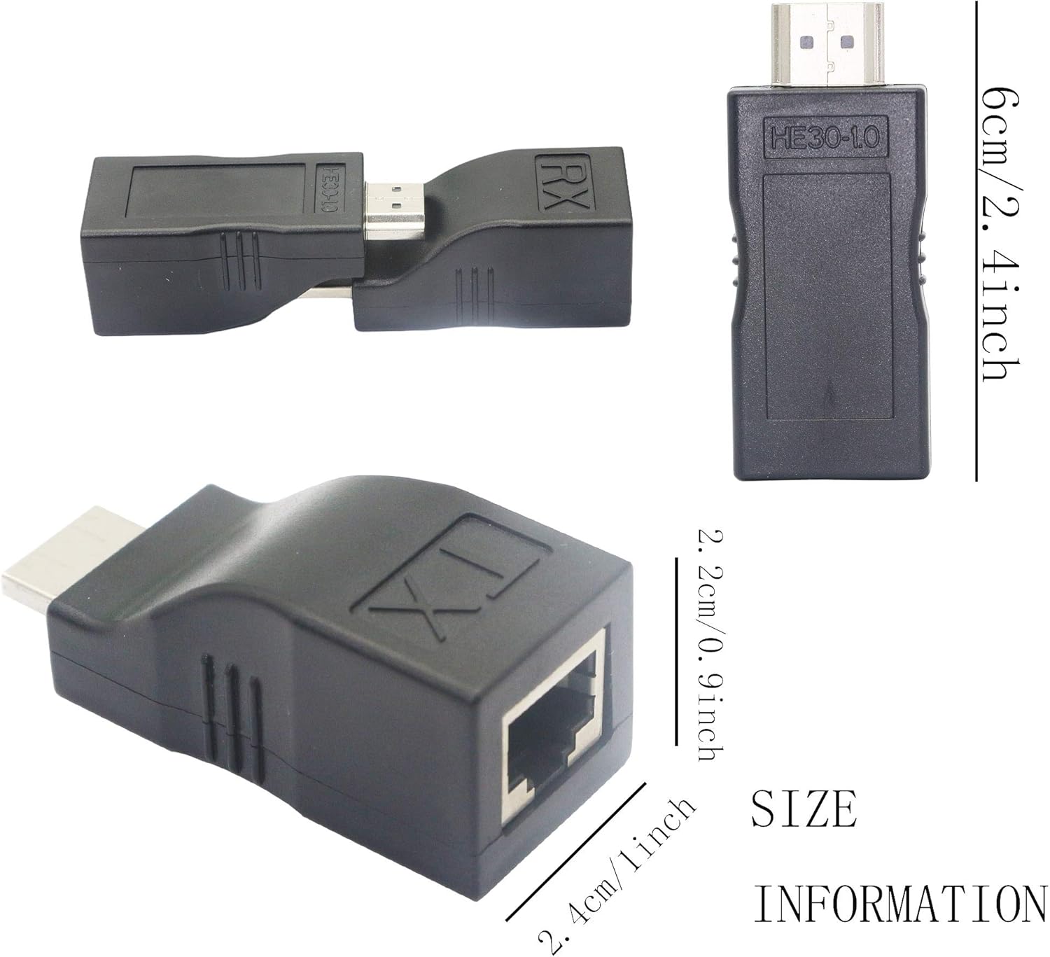 GINTOOYUN HDMI Extender, HDMI to RJ45 Network Cable Converter Repeater Over Cat 5e/6, 1080p up to 30m - Image 5