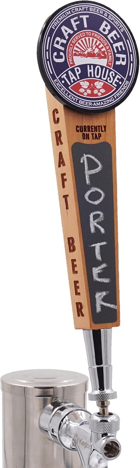 Beer Tap Handle with Chalkboard-Outdoor edition. Cool wood tap with laser engraved sides and full color logo.