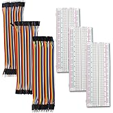 3 Pack Solderless Plug in Breadboard with 3 Pack Jumper Wires, 830 Tie-Point 4 Power Rails Breadboard for Circuit Test (40 Pi
