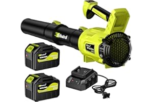 Sihuird Leaf Blower Cordless,2 x 21V 6.0Ah Battery and Charger, with 650CFM 170MPH Electric Cordless Leaf Blower, 3-Variable Speed & Turbo Mode, Blowers for Lawn Care