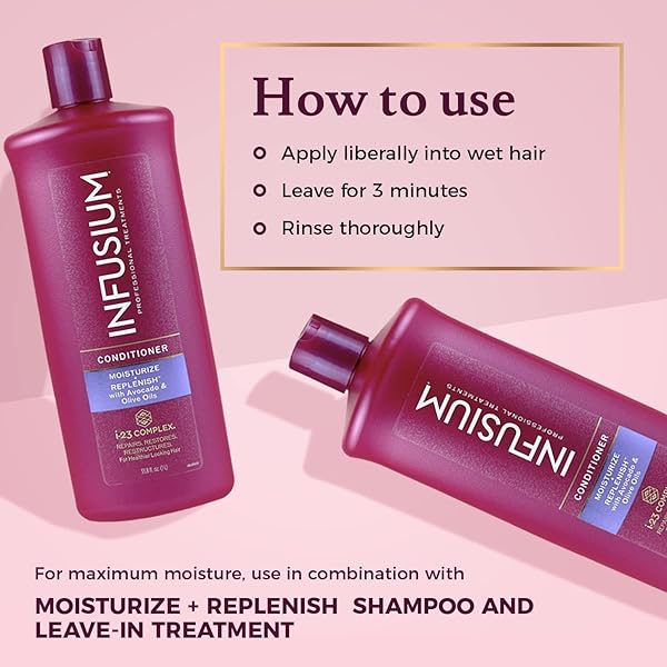 INFUSIUM MOISTURIZE AND REPLENISH CONDITIONER – HAIR CONDITIONER FOR DRY HAIR – WITH AVOCADO AND OLIVE OILS – CONDITIONER FOR WOMEN – 1 L