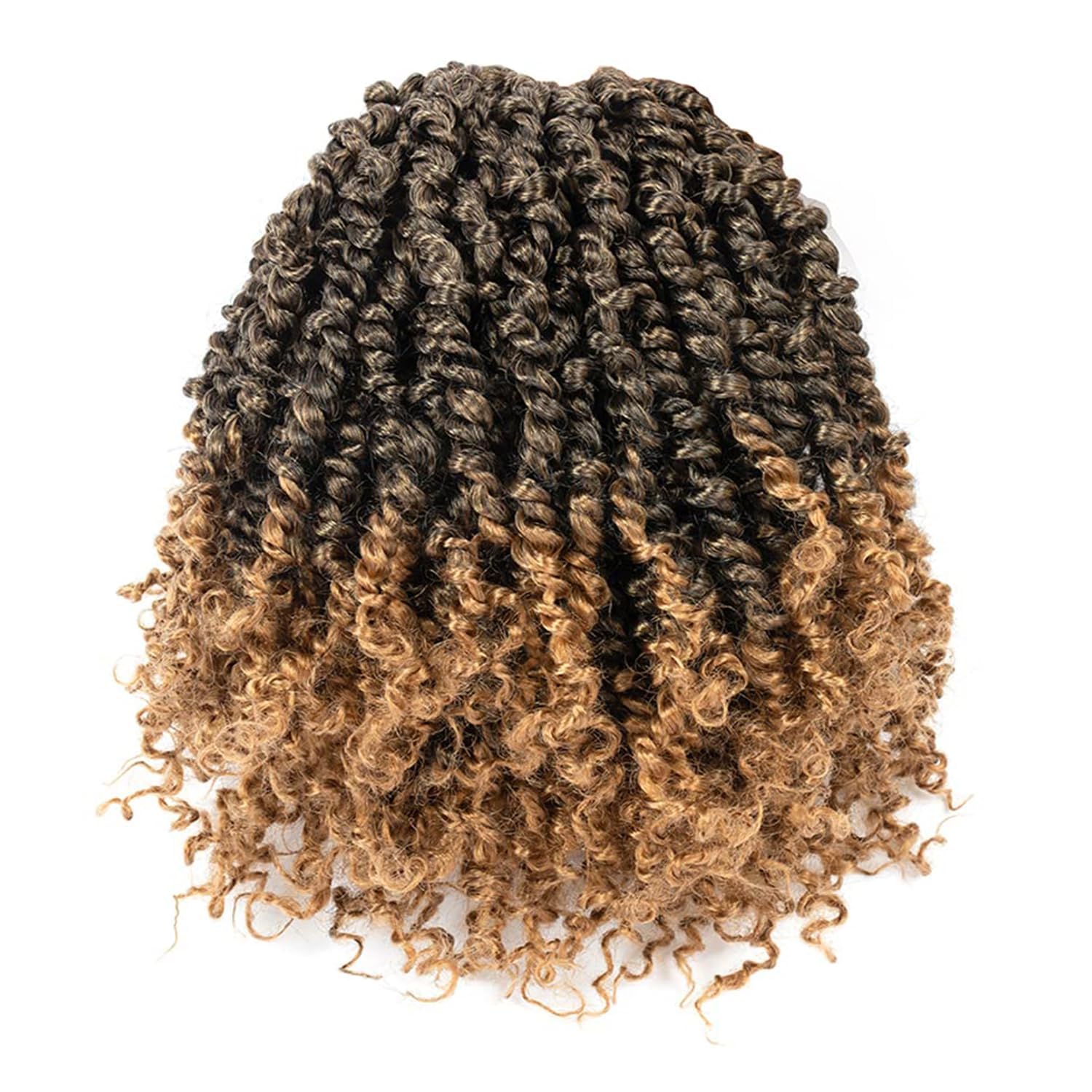 Pre looped Crochet Hair 8 Inch 8 Packs Pretwisted Passion Twist Crochet YDDM Braids Short Pretwisted Hair Extension (8 Inch, T1B/27#)