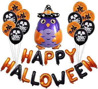 Sayla - Globo de búho de Halloween, un conjunto de decoración de globo