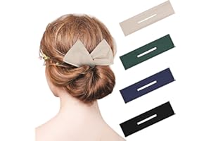 SYHOOD 4 Pieces Deft Hair Bun Maker Doughnut Hair Bun French Hairstyle (Black, Khaki, Green, Dark Blue)