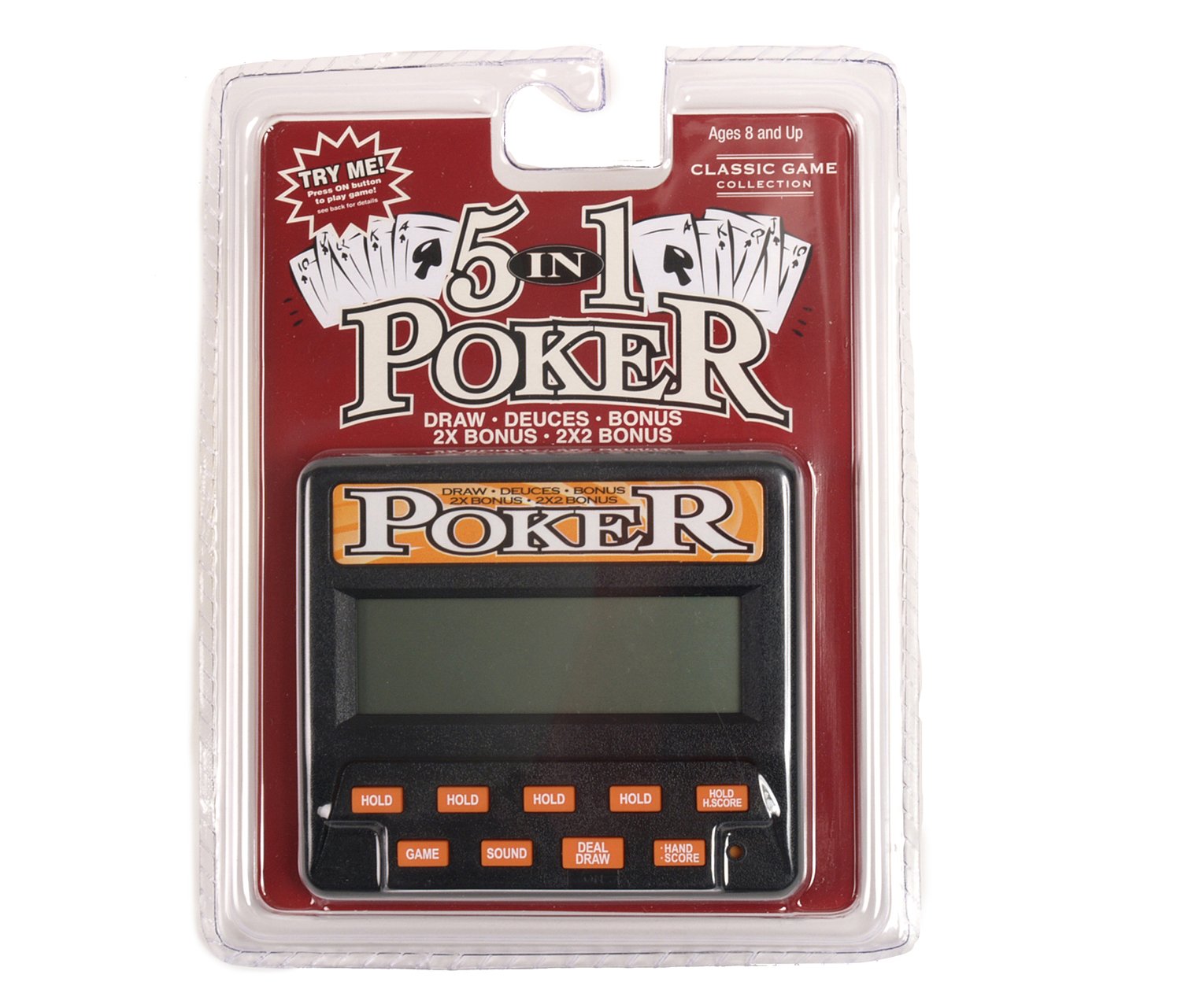 Handheld Poker Electronic Games Classic 5in1 Draw Deuces Bonus Auto