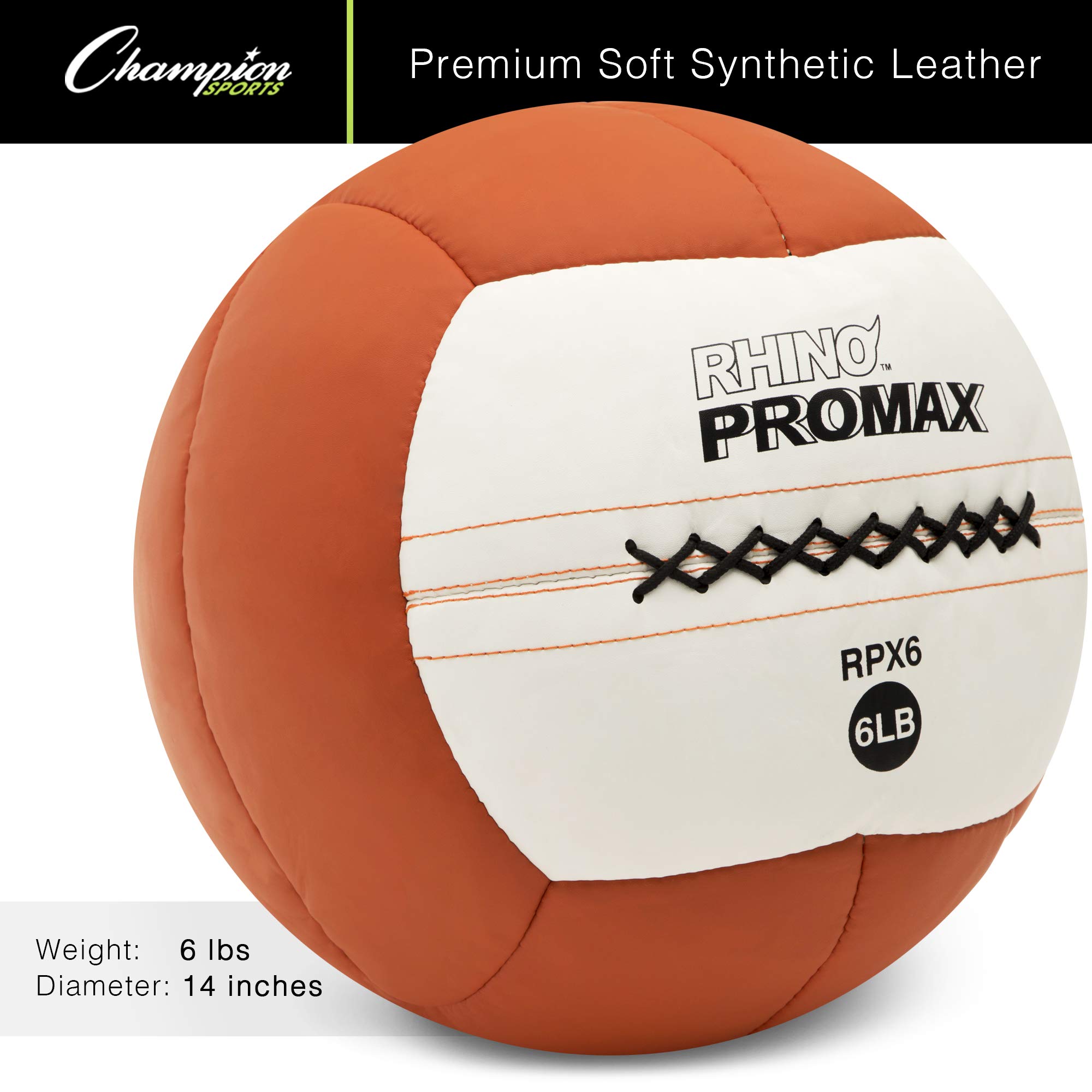 Champion Sports Rhino Promax Slam Balls, Soft Shell with Non-Slip Grip - Medicine Wall Ball for Slamming, Bouncing, Throwing - Exercise Ball Set for Crossfit, TRX, Plyometrics, Cross Training