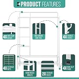 Klass Home Collection Heavy Duty Clothes Rail 120KG White Metal Rack double view 6