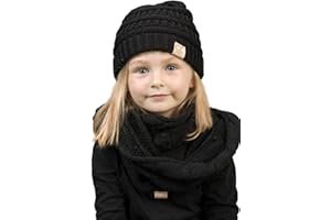 Funky Junque Kids Matching Set Girls Boys Toddler Infinity Scarf Hat Beanie Tail Headwrap Bundle