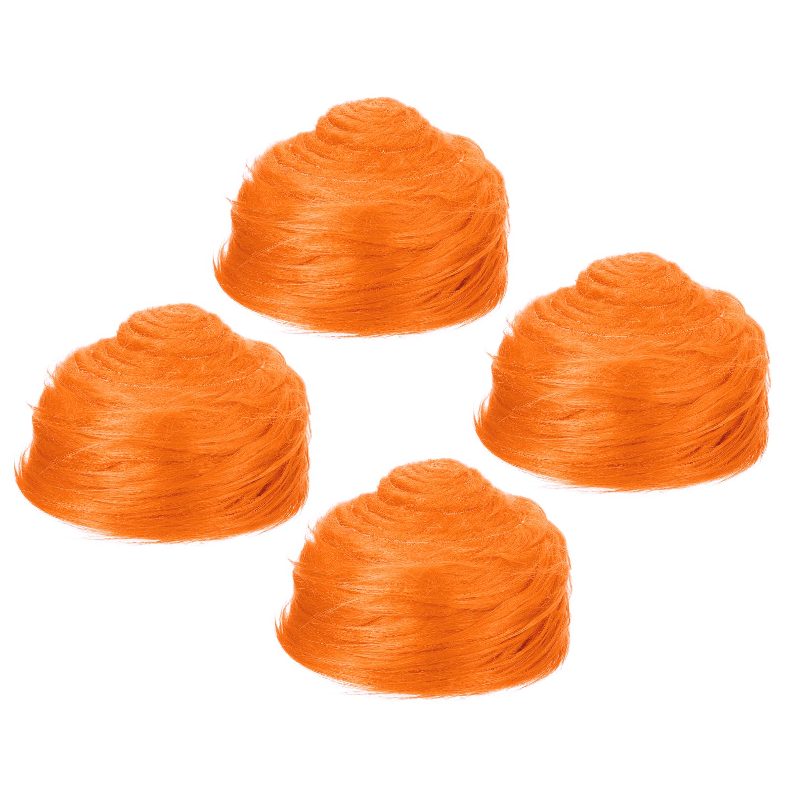 PATIKIL Plush Faux Fur Fabric Precut Strips, 4 Pcs 59" x 2" Fluffy Faux Fur Ribbon for DIY Crafts Christmas Halloween Gnome Beard, Orange