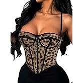 LovelyWholesale Corset Tops for Women Backless Corset Bustier Top Sexy Party Club
