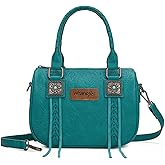 Wrangler Satchel Bag Fringe Crossbody Purse Turquoise Top Handle Shoulder Bag with Detachable Strap