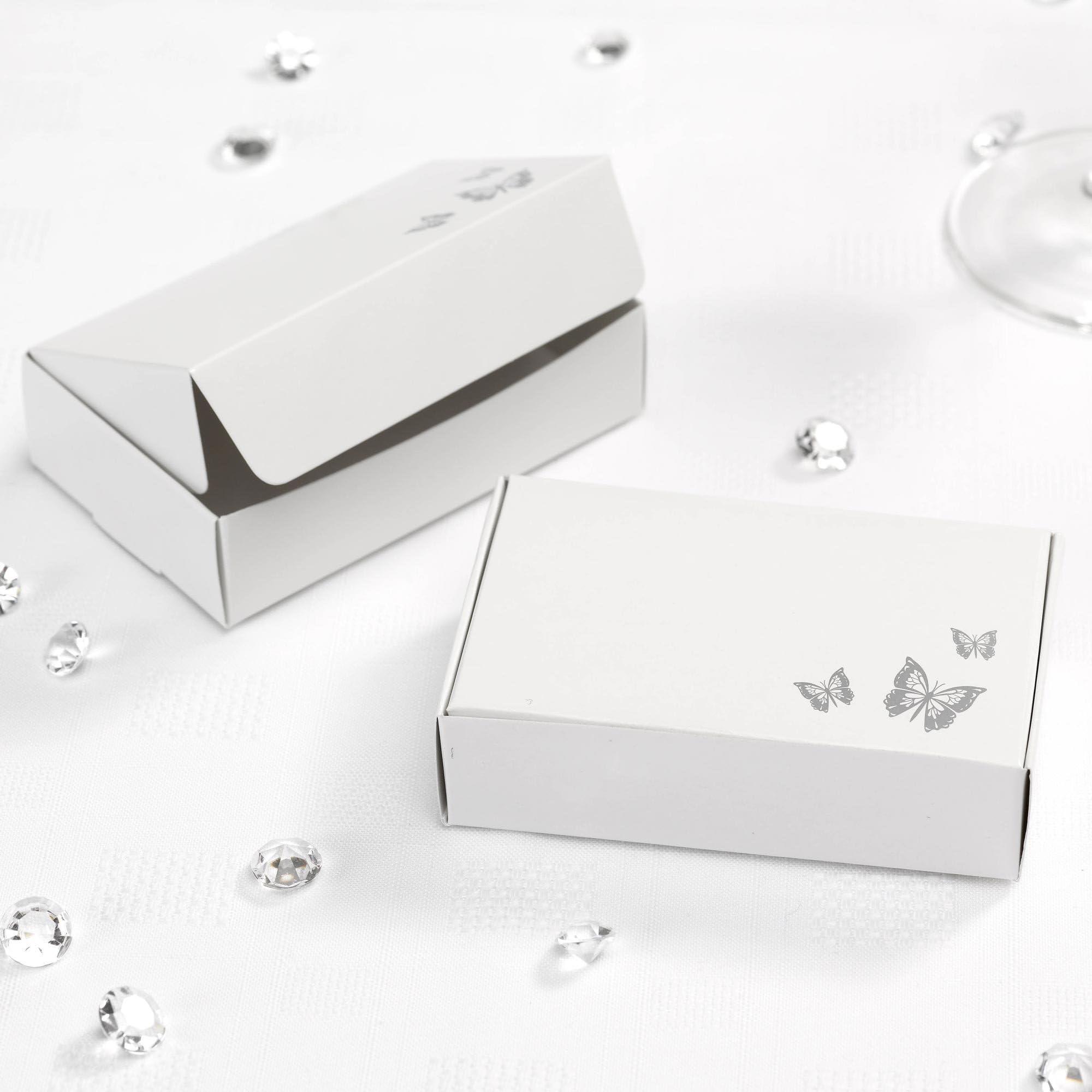 White Elegant Butterfly Cake Box