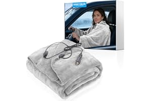 Sunny color Wearable Car Electric Blanket 12 Volt Heated Blanket for Car Truck SUV Van with Controller 2 Heating Level Ideal for Camping, Traveling Machine Washable(59 x 43, Gray)