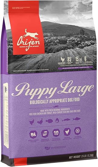 orijen puppy large feeding chart