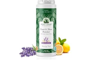 FOOT SENSE All Natural Foot & Shoe Powder, Foot Odor Eliminator for Long-Lasting Odor Control Lasts up to 6 Months, Disinfects & Deodorizes, Safe for Men, Women, Kids, Athletes, 100g