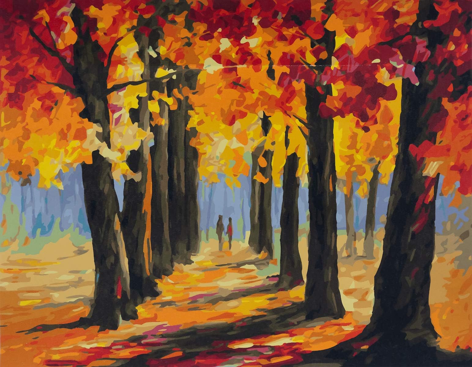 YXQSED [Framless] DIY Oil Painting Paint by Number Kit for Adults Kids-Romantic Love Autumn (8) 16x20 Inch