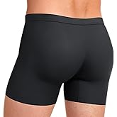 Daytain Mens Padded Boxer Briefs Tummy Control Body Shaper Butt Lifter Size L Black