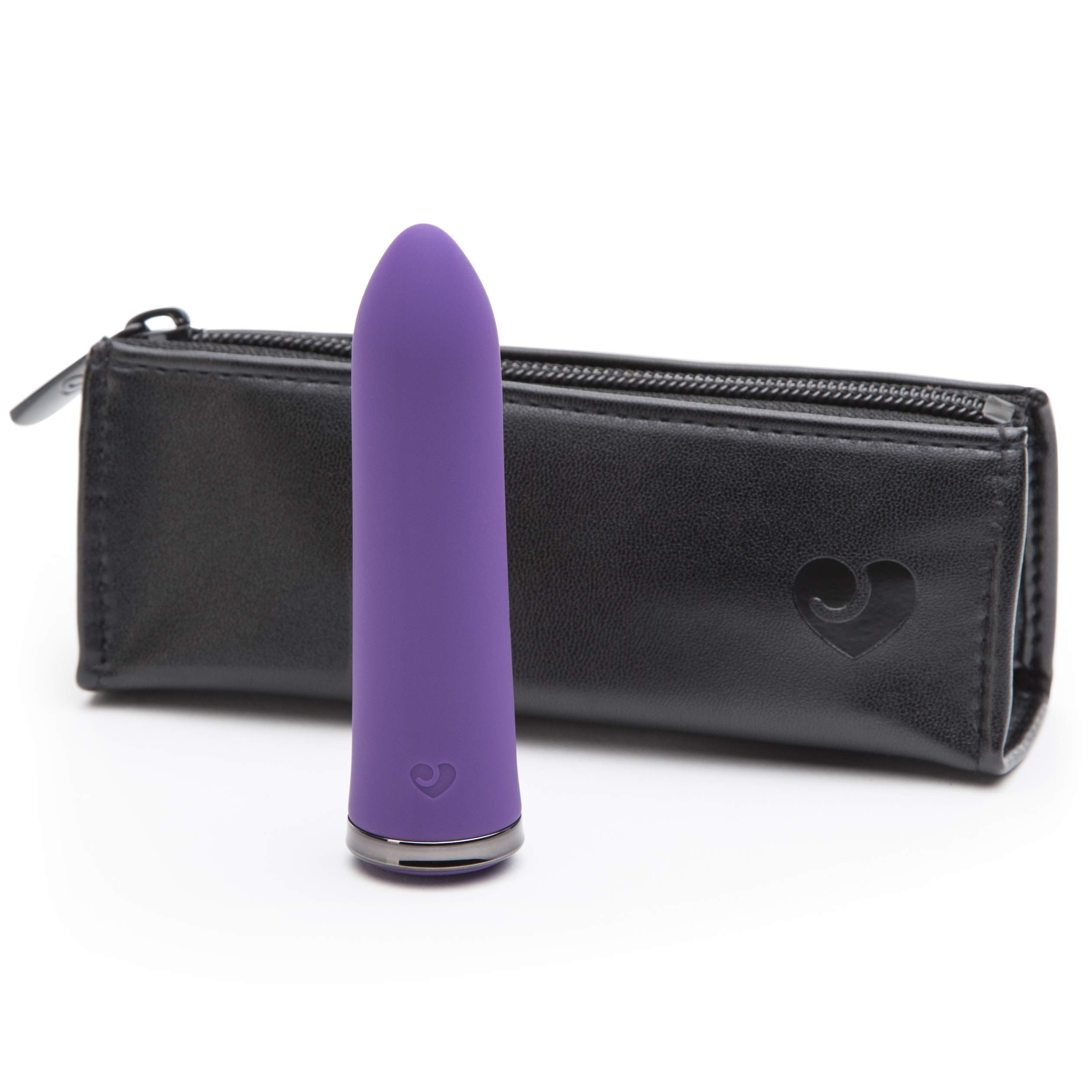 Lovehoney Desire Bullet Vibrator - 3.5 Inch Silicone Small Vibrator with Tapered Tip - Multispeed Sex Toy for Women with Storage Case - Rechargeable & Waterproof - Purple