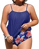 Daci Women Plus Size Tankini Swimsuit Two Piece