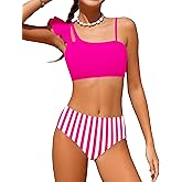 Doumlop Girls Swimsuits Two Piece Bikini Set Ruffle Bathing Suit with Adjustable Strap Quick Dry Beach Girls' Swimwear 5-16Y