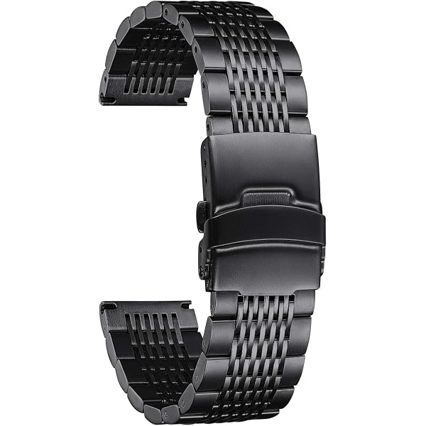 24mm Solid Stainless Steel Butterfly Bracelet For Glycine Airman 17 – BandFever