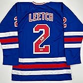 Facsimile Autographed Brian Leetch New York Blue Reprint Laser Auto Hockey Jersey Size Men's XL