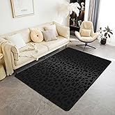 Leopard Accent Rug Area Rug 5x7 Cheetah Print Living Room Rugs for Black Wild Animal Decorative Carpet Safari Decorative Rug