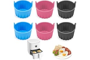 6 Pcs Silicone Air Fryer Egg Molds, Microwave Egg Cups, Reusable Non-Stick Silicone Egg Mold, Used for Microwave Steaming Egg