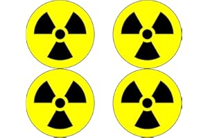 Rogue River Tactical Nuclear Radiation Warning Symbol Sign 4 Pack Hazard Radioactive Bumper Window Sticker 4" Round Car Decal