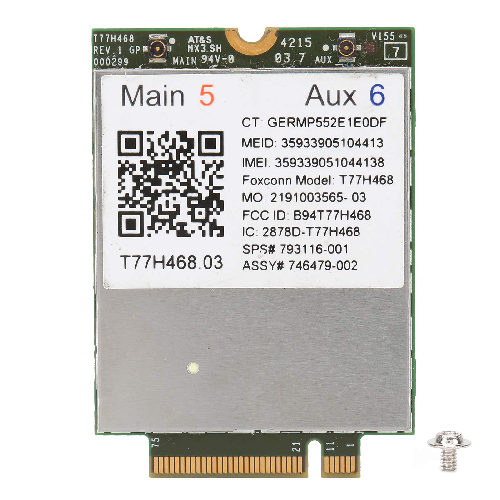 ASHATA Wireless Network Card,4G Module NGFF Card Module for LT4211 4G Module LTE WWAN Board 793116-001 T77H468 M.2, MDM9625 Chip 4G Network Card