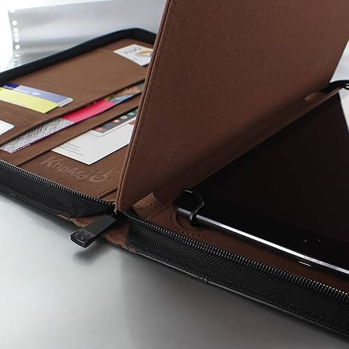 KHOMO Universal Padfolio Case – Tablet Portfolio Organizer with Notepad  Holder – Compatible with iPad 10th/11t