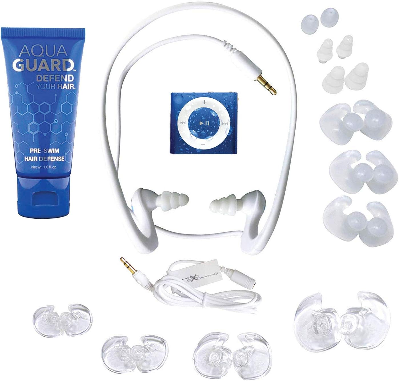Royal Blue Underwater Audio- Waterproof iPod Shuffle, HydroActive Headphone Bundle