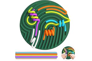 AWANKOU Sensory Activity Board, Silicone Fidget Toy for Stress Relief, Anxiety, ADHD & Calming Autism Sensory Products Double-Sided Silent No Mess, Includes Portable Travel Bag for Kids 3+ & Adults (Green)