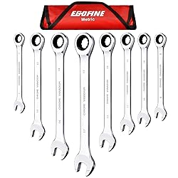 Egofine 8-Piece Ratcheting Wrench Set, Cr-V Steel