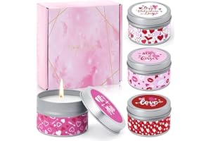 Tuitessine Valentine’s Day Scented Candle Gift Set, 4 Pack 4.4 oz Aromatherapy Made from Essential Oil, Candles for Home Scented Soy Wax Fragrance Women Girlfriend Wife Bath Spa Holiday Gifts Idea