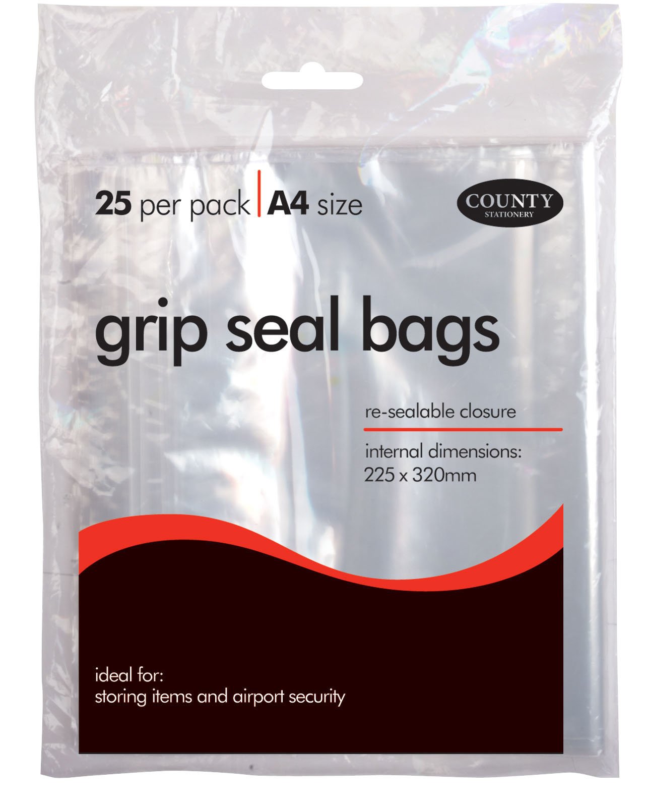 A4 Size Grip Seal Bags - 25 PER Pack - 225 X 320 MM