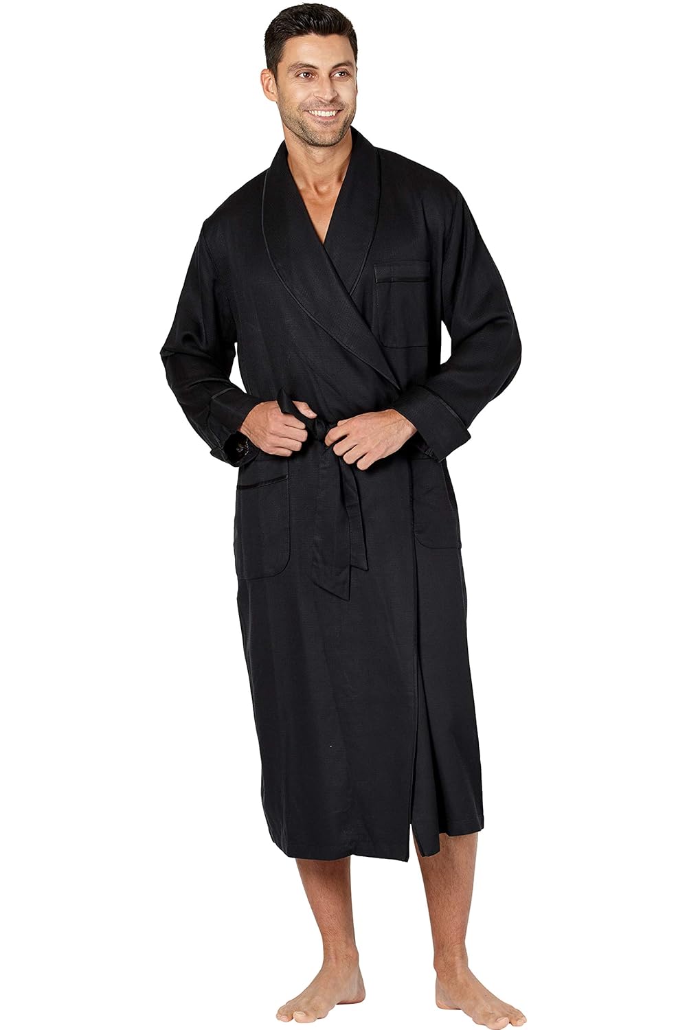 Buy Mens Silk Lined Silk Wool Robe, Black, XXLarge at Amazon.in