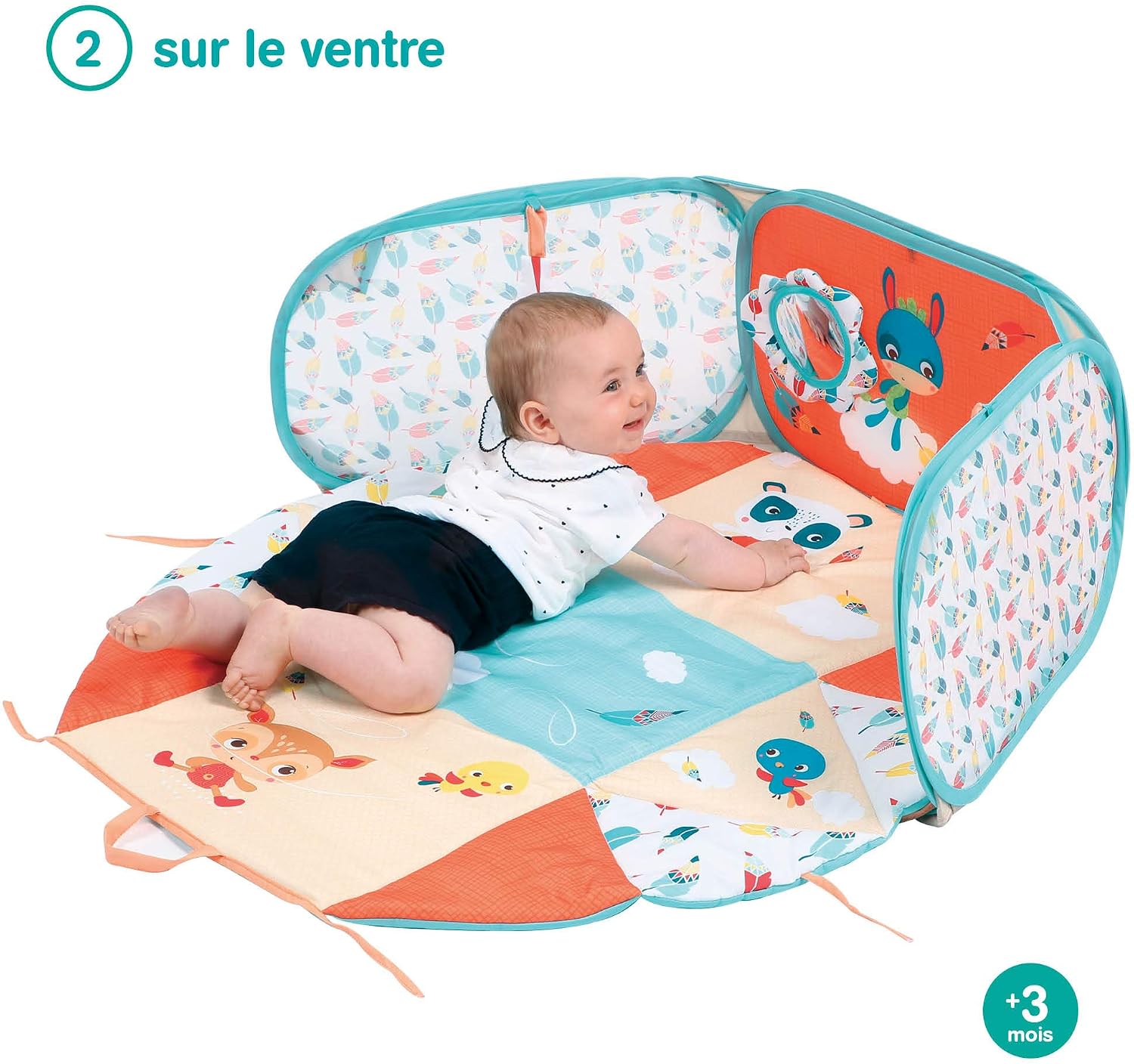 LUDI - Modular Play Mat - 3-in-1 Playmat - Activity Arch, Awakening Panel and Play Area - Develop Motor Skills - from 0 Months - Image 5