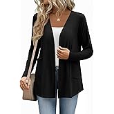 Zeagoo Lightweight Cardigan for Women 2026 Long Sleeve Open Front Casual Cardigans with Pockets