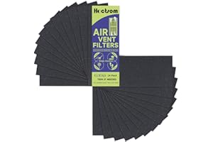 24-Pack Air Vent Filter 4 x 10 Inch Activated Charcoal, Air Vent Floor Heater Carbon Pre-Filter Sheet 4x10 Inch Work for Home Air Purifier, Register, Ceiling 4" x 10" (Black) Hoctsom