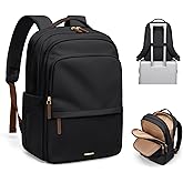 GOLF SUPAGS Multifunctional Laptop Backpack for Work Travel Leisure Water-Resistant Multiple Compartments Business Backpack for Women Fits 15.6 Inch Notebook (Black)
