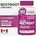 *BONUS SIZE* 160 Capsules of High Potency Organic Beetroot | 1,400mg per serving (700mg per capsule x2) | Energy Support | An