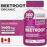*BONUS SIZE* 160 Capsules of High Potency Organic Beetroot | 1,400mg per serving (700mg per capsule x2) | Energy Support | An