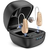 Hearing Aids for Seniors Rechargeable with Hearing Loss Noise Cancelling | Hearing Amplifier with 5 Levels of Volume Adjustmen, Simple to Operate and Hear Clear Sound