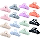 Yuxung 16 Pcs Large Acrylic Hair Claw Clips Bulk for Women Christmas Birthday Gift Fashion French Style Cute Hair Accessories Non-slip Hold Claw Clips for Thick Thin(Gradient Color)