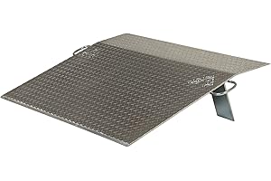 Vestil E-3030 Aluminum Economizer Dock Plate, 5,200-lb. Capacity, 30" Length, 30" Usable Width, 4" Height Difference, 3/8" Plate Thickness