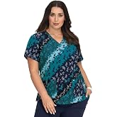 KOI Next Gen Early Energy Women's 2-Pocket Print Scrub Top