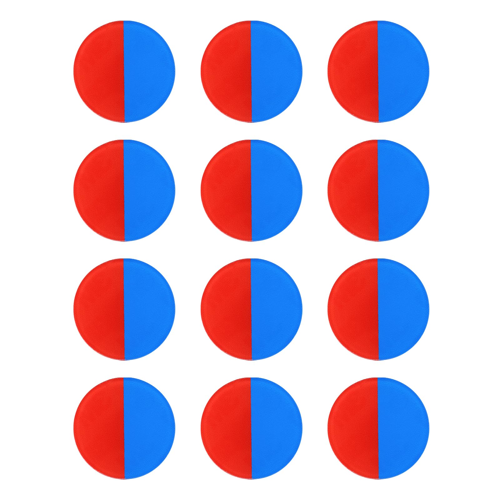 PATIKIL Self Stick Hot and Cold Water Label, 12 Pack Acrylic Round Shape Sticker Signs for Faucets Sinks, Left Blue/Right Red