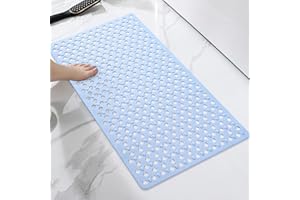 Shower Mat Non Slip: 27 x 14 Inches Bathtub Mats - Shower Anti Slip Mats for Walk-in Shower - Washable PVC Shower Stall Mat w